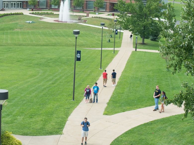 walkways on college campus