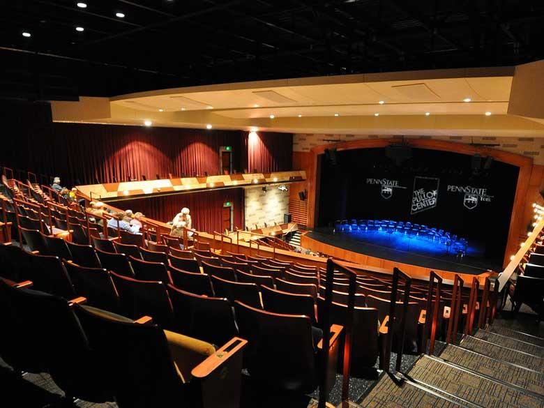 Wide-angle photo of an auditorium 