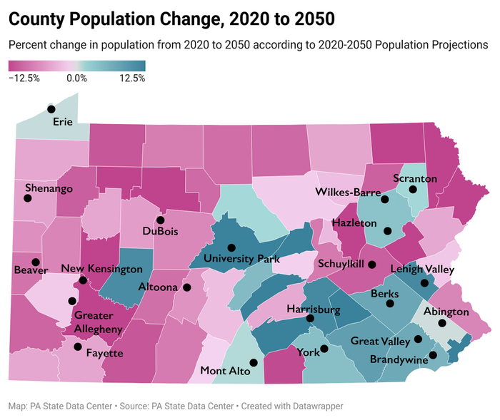 PA County Population Change